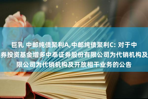 巨乳 中邮纯债聚利A，中邮纯债聚利C: 对于中邮纯债聚利债券型证券投资基金增多中泰证券股份有限公司为代销机构及开放相干业务的公告