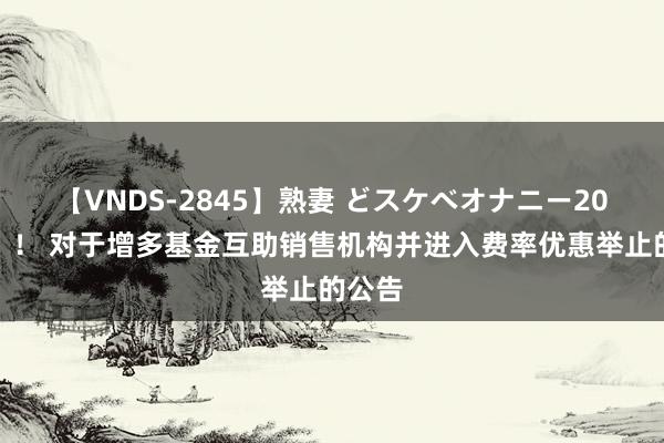 【VNDS-2845】熟妻 どスケベオナニー20連発！！ 对于增多基金互助销售机构并进入费率优惠举止的公告