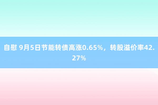 自慰 9月5日节能转债高涨0.65%，转股溢价率42.27%